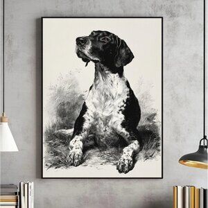 German Shorthaired Pointer Sketch – Dog Wall Art, GSP Poster, Farmhouse Decor